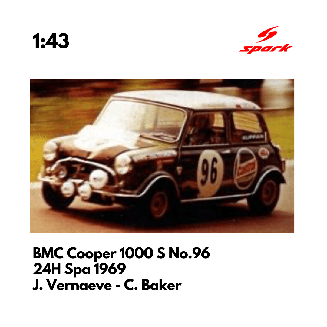 BMC Cooper 1000 S No.96 24H Spa 1969 - 1:43 Spark Model Car