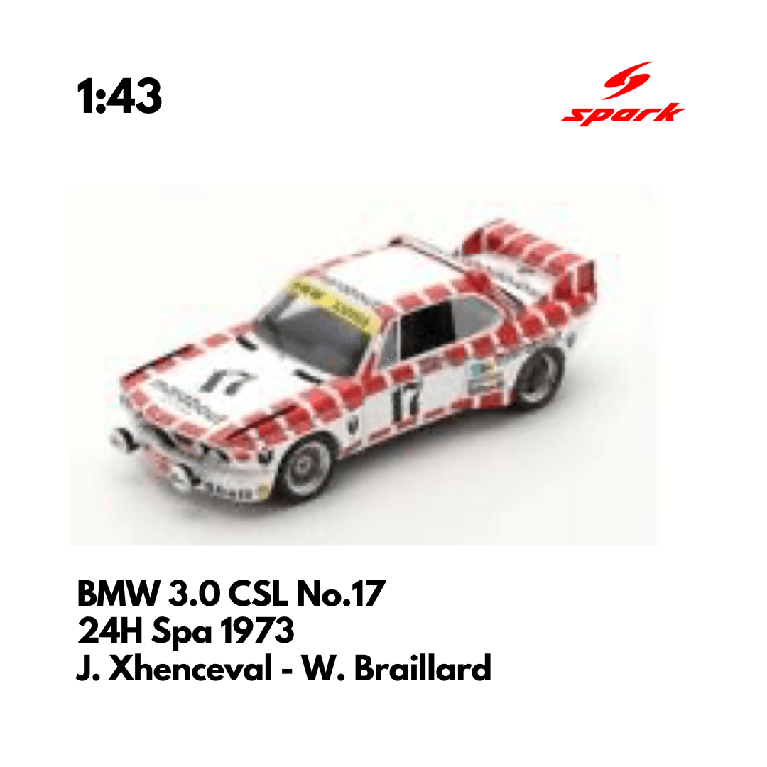 BMW 3.0 CSL No.17 24H Spa 1973 - 1:43 Spark Model Car