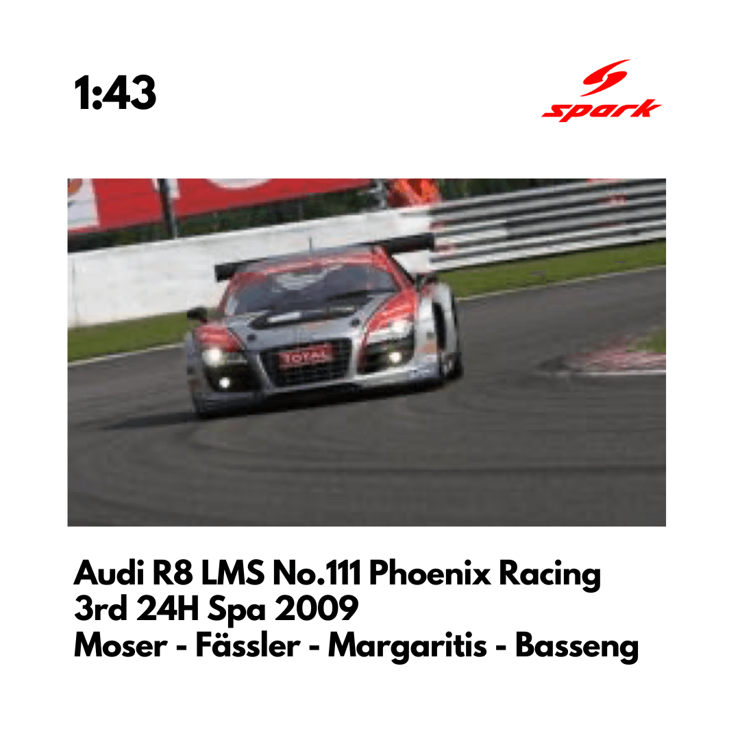Audi R8 LMS No.111 Phoenix Racing 3rd - 24H Spa 2009 - 1:43 Spark Model Car
