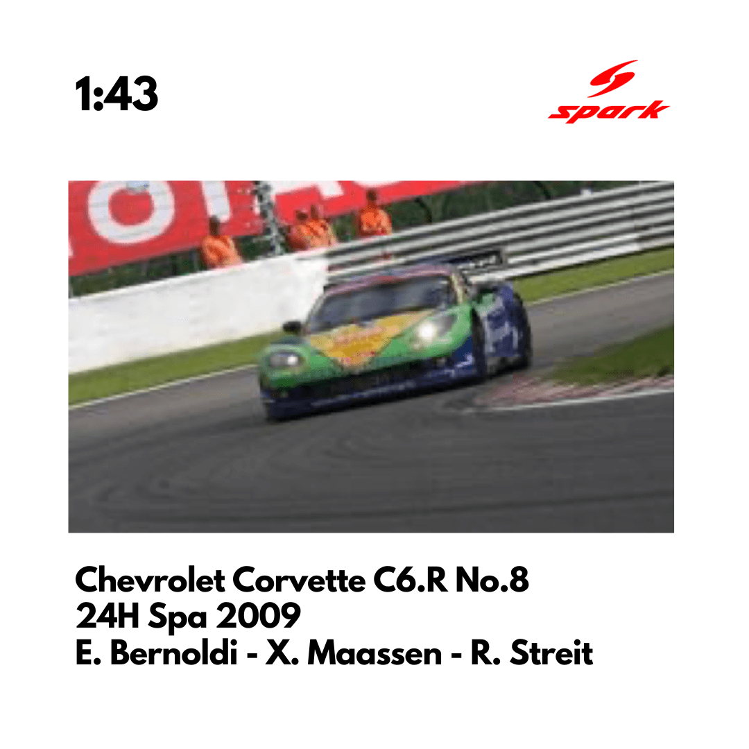 Chevrolet Corvette C6.R No.8 Sangari Team Brazil - 24H Spa 2009 - 1:43 Spark Model Car