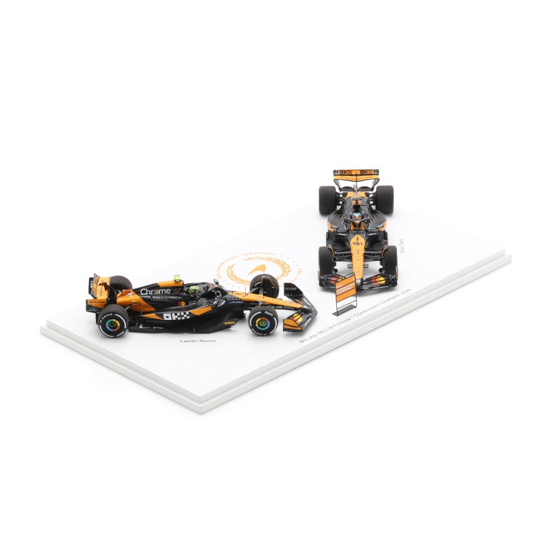 Lando Norris & Oscar Piastri Abu Dhabi GP 2024 Winner McLaren MCL38 Model Car Constructor Champion Edition - Spark Model