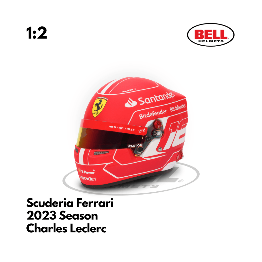 Charles Leclerc F1 2023 Scuderia Ferrari F1 BELL 1:2 Mini Helmet – Driven By Charles Leclerc F1 2023 Scuderia Ferrari F1 BELL 1:2 Mini Helmet – Driven By