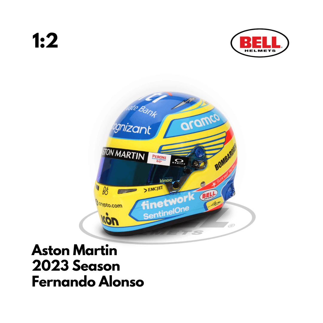 Fernando Alonso F1 2023 Aston Martin F1 BELL 1:2 Mini Helmet