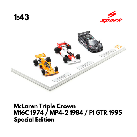 McLaren Triple Cronw Model Car Set - Indy 500 - F1 - Le Mans - Spark Model