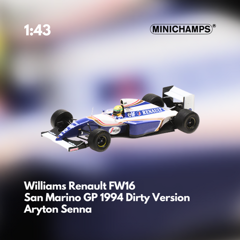 Williams Renault FW16 Aryton Senna San Marino GP 1994 Dirty Version - Last Race Tribute - 1/43 Minichamps Model Car