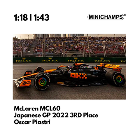 MCLAREN MCL60 - OSCAR PIASTRI - 3RD PLACE JAPANESE GP 2023 Model Car - Minichamps