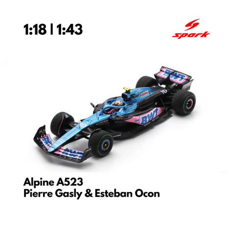 Alpine A523 | 2023 Monaco GP F1 Model Car Pierre Gasly & Esteban Ocon Spark Model