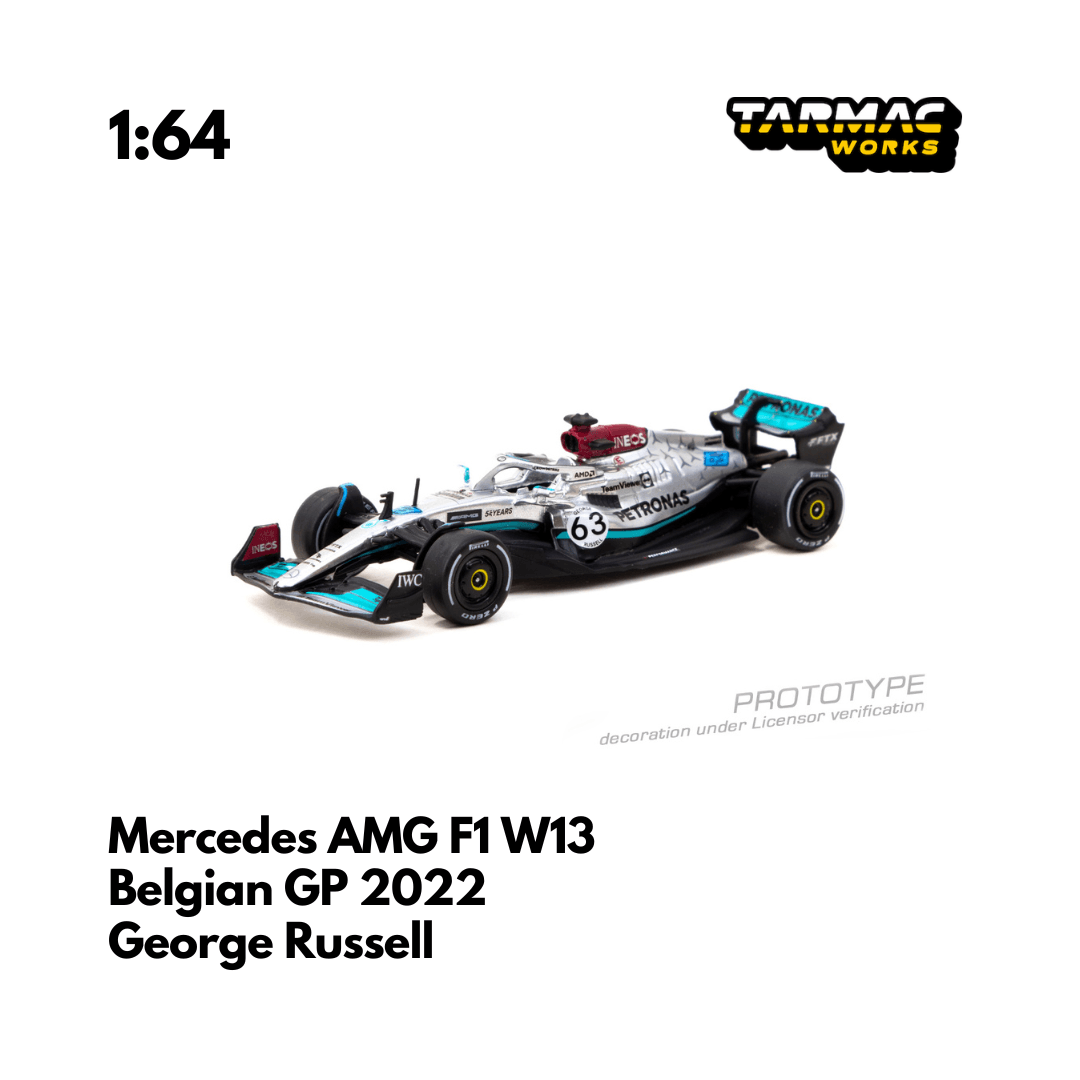 Scale 1:64 - Mercedes-AMG F1 W13 E Performance Belgian Grand Prix 2022 George Russell - Tarmac Works