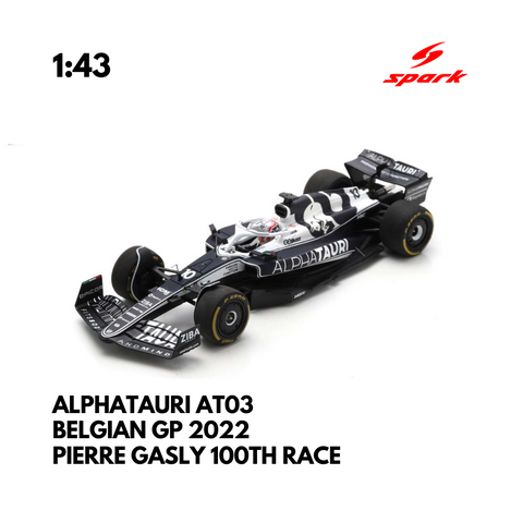 Alphatauri AT03 - 2022 F1 Model Car Belgian GP 2022 Belgian Grand Prix Piere Gasly 100GP - Spark Model