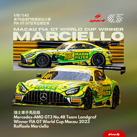 Mercedes-AMG GT3 No.48 Team Landgraf - Winner FIA GT World Cup Macau 2023 Raffaele Marciello - Spark Model Car