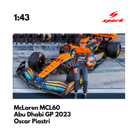 Mclaren MCL60 - Abu Dhabi GP 2023 Special Livery Lando Norris & Oscar Piastri - Model Car - SPARK MODEL