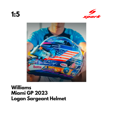 Williams F1 1/5 Proportion Mini Helmet Logan Sargeant Miami GP 2023