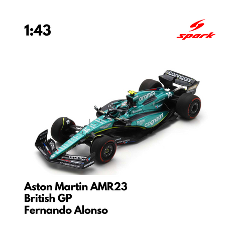 Aston Martin AMR23 - British GP 2023 Fernando Alonso Model Car - Spark Model