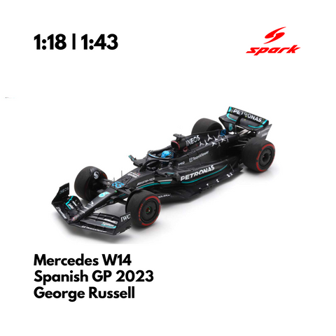 Mercedes AMG W14 | Spanish GP 2023 F1 Model Car Lewis Hamilton 2nd & George Russell 3rd - Spark Model
