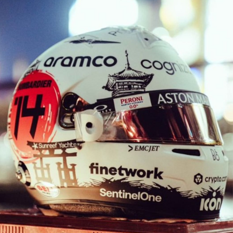 Aston Martin - Fernando Alonso - Japanese GP 2023 Special Helmet -  1/5 Proportion Mini Helmet