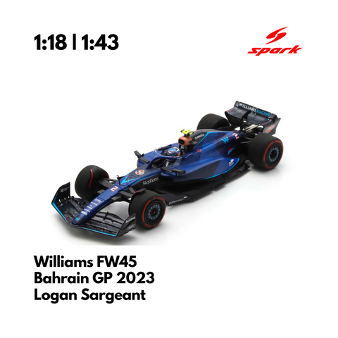 Williams FW45 | Bahrain GP 2023 - Alex Albon & Logan Sargeant Model Car- Spark Model