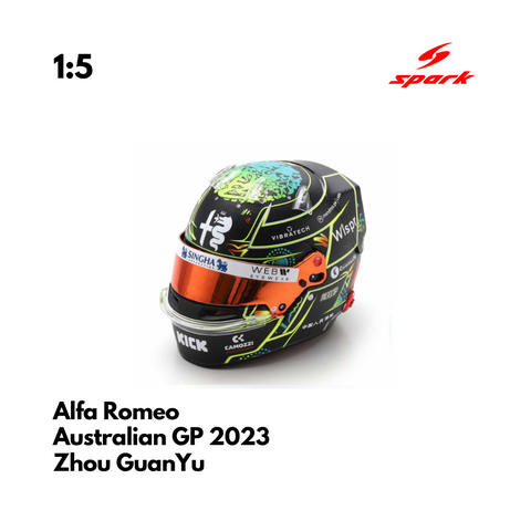 Alfa Romeo F1 1/5 Proportion Mini Helmet Zhou GuanYu Australian GP 2023