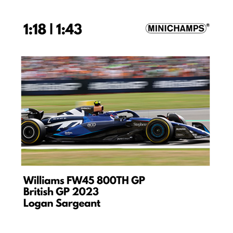 Williams FW45 | British GP 2023 Model Car Logan Sargeant Williams 800th GP Special Livery - Minichamps
