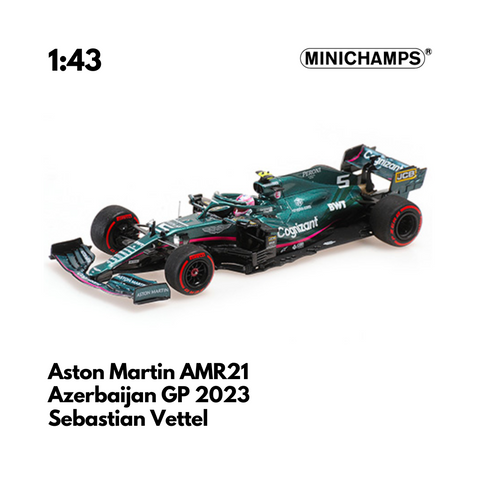 Aston Martin AMR21 - 2021 F1 Model Car - Sebastain Vettel Azerbaijan GP 2nd 1:43 Model Car - Minichamps