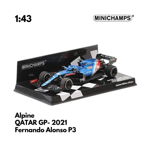 Alpine F1 No.14  - 2021 F1 Model Car - Fernando Alonso P3 QATAR GP - Minichamps