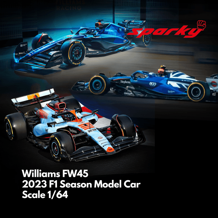 Williams FW45 2023 F1 Season Model Car Scale 1:64 Sparky