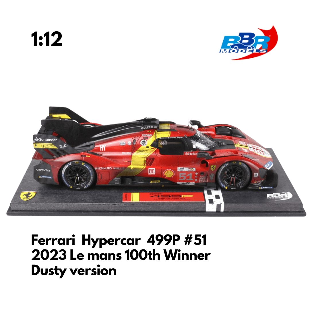 Ferrari Hypercar 499P #51 2023 Le mans 100th Winner Dusty version 1:12 - BBR