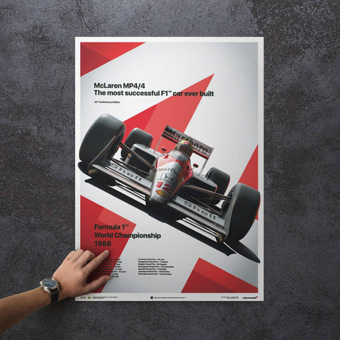 McLaren MP4/4 - Ayrton Senna - San Marino GP - 1988 Automobilist Poster