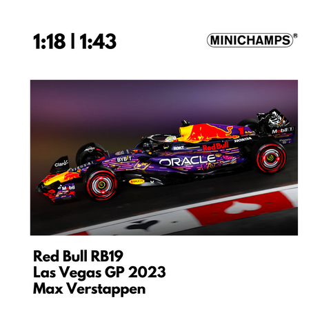 Red Bull Racing RB19 - US Las Vegas GP 2023 Special Livery Model car - Max Verstappen & Sergio Perez - Minichamps