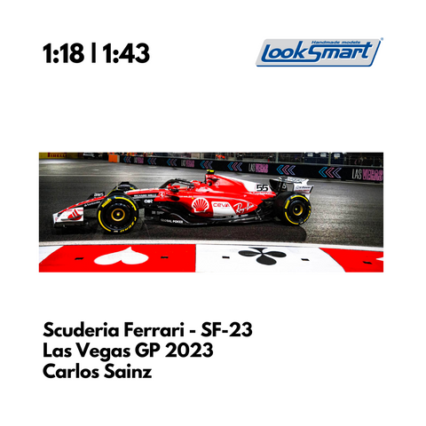 Scuderia Ferrari - SF-23 Las Vegas GP 2023 Special Livery - Charles Leclerc & Carlos Sainz - Looksmart F1 Model Car