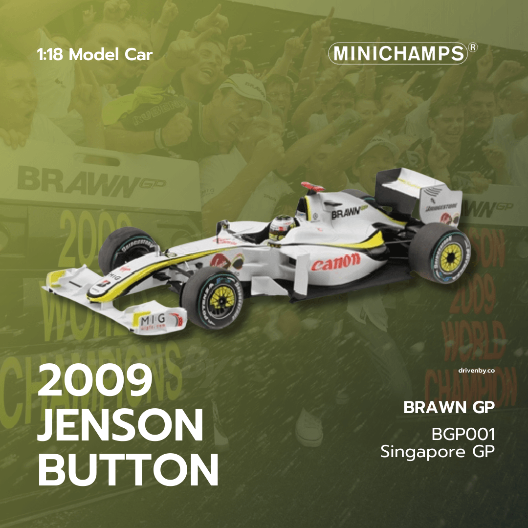Jenson Button – BRAWN GP 2009 BGP001 Singapore GP – Minichamps 1:18 Model Car