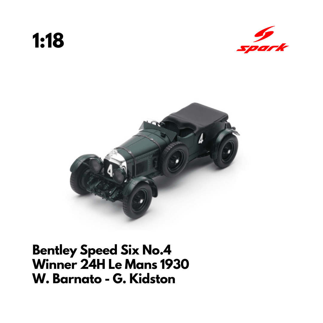 Bentley Speed Six No.4 Winner 24H Le Mans 1930 - 1/18 Heritage Spark Model Car