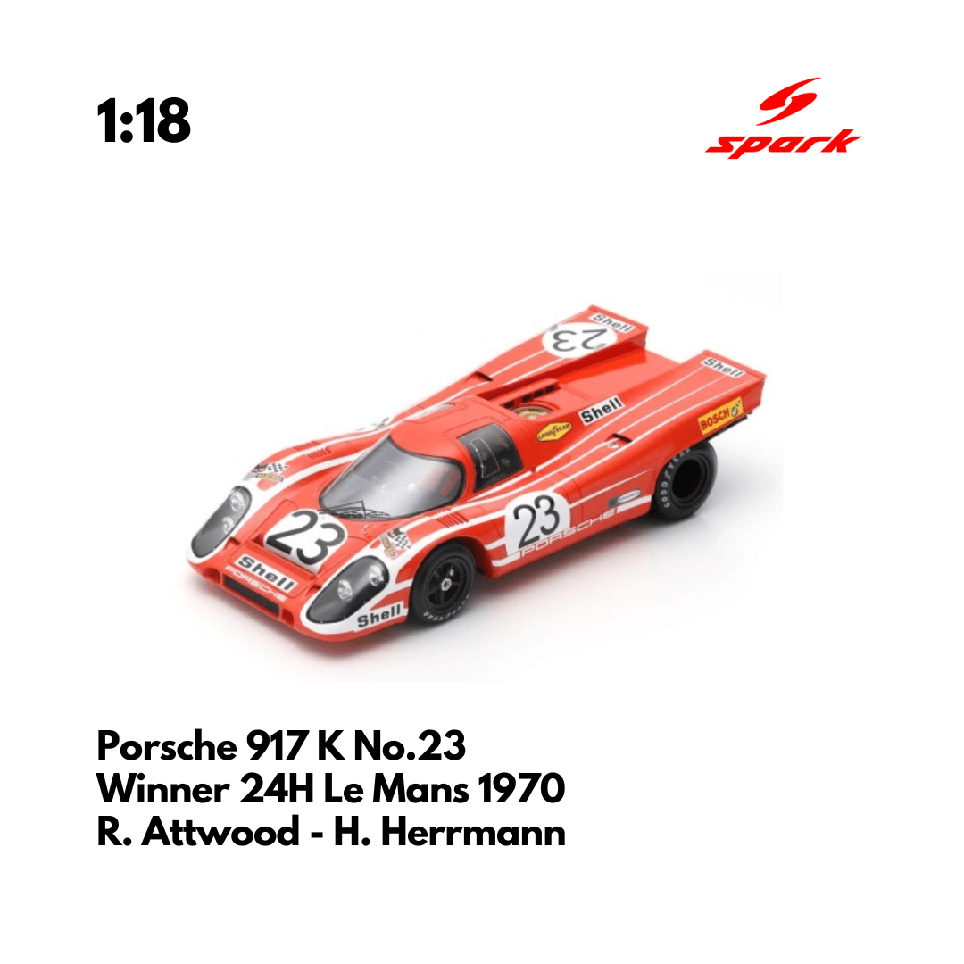 Porsche 917 K No.23 Winner 24H Le Mans 1970 - 1/18 Heritage Spark Model Car