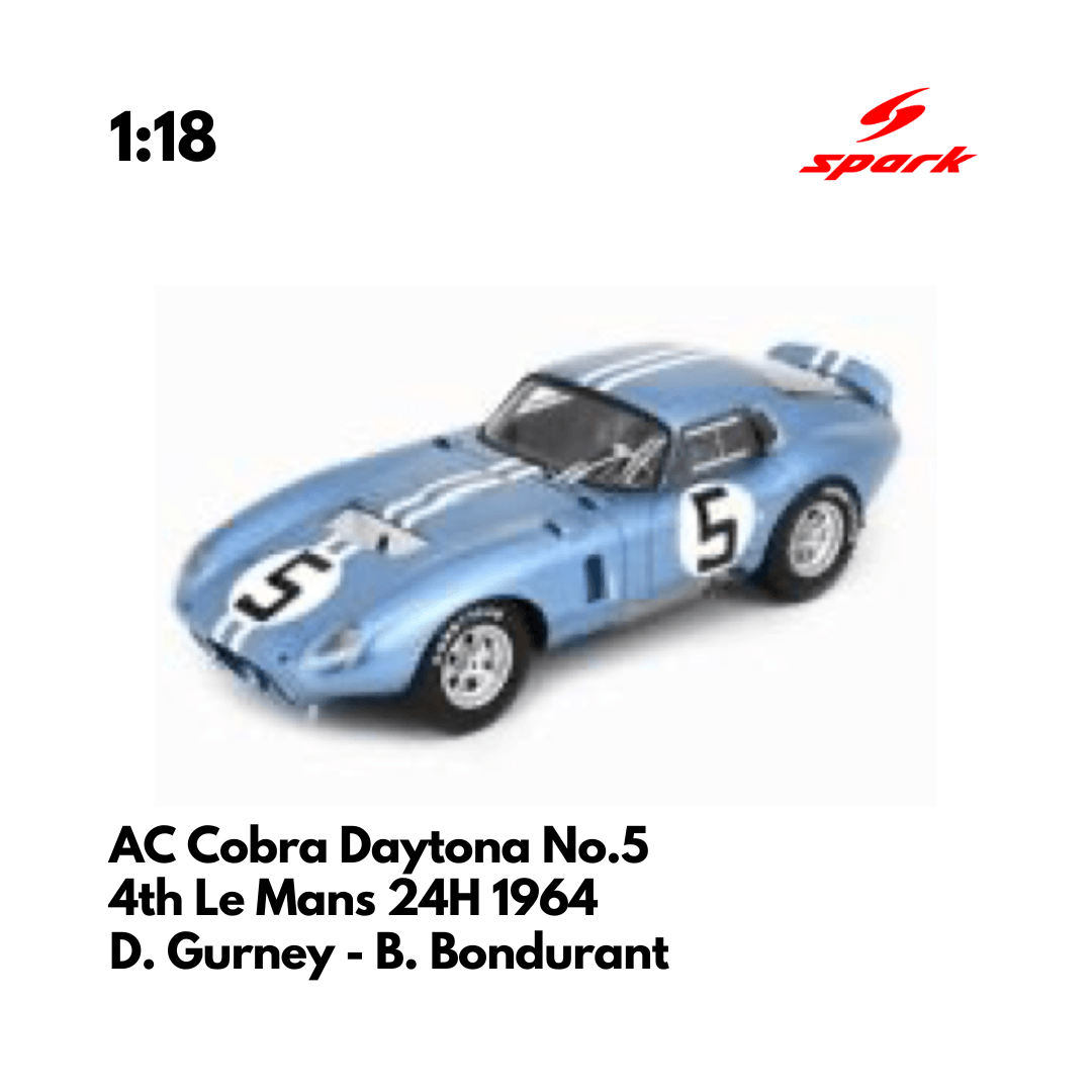 AC Cobra Daytona No.5 4th Le Mans 24H 1964 - 1:18 Spark Model Car