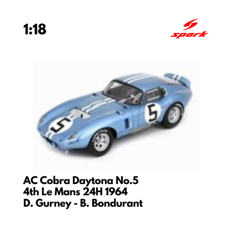 AC Cobra Daytona No.5 4th Le Mans 24H 1964 - 1:18 Spark Model Car