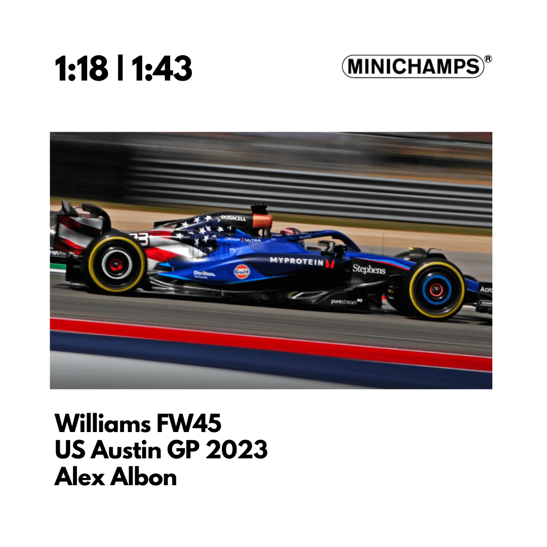 Williams FW45 - US Austin GP 2023 Special Livery Alex Albon & Logan Sargeant - Model Car - Minichamps