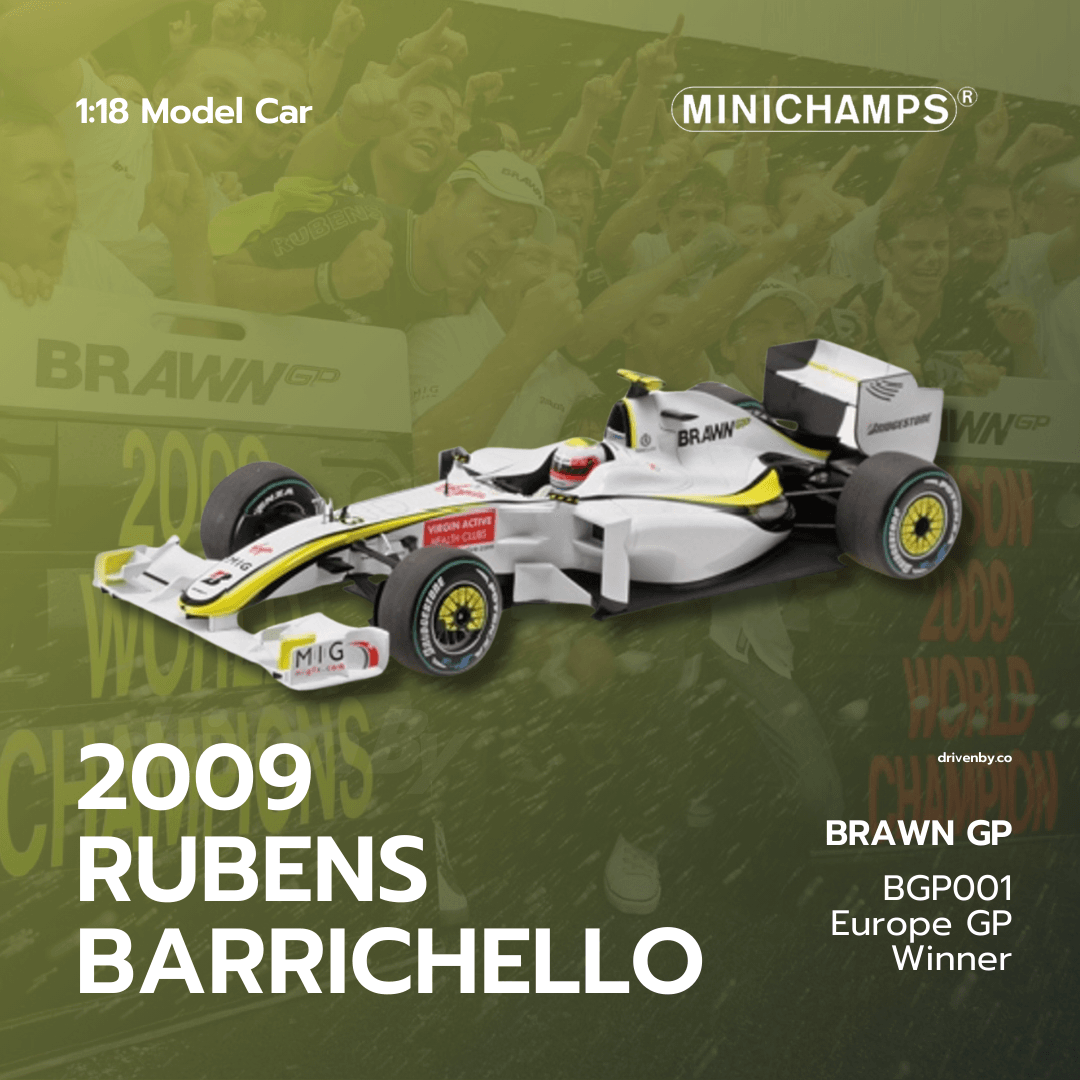 Rubens Barrichello – BRAWN GP 2009 BGP001 Winner Europe GP – Minichamps 1:18 Model Car