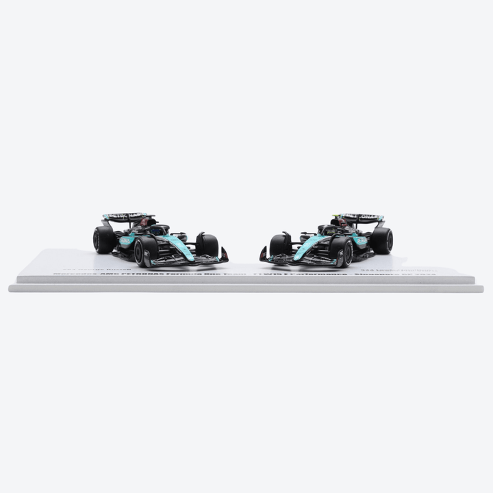 Mercedes AMG F1 W15 2024 F1 Model Car Set - Petronas 50 Years Singapore GP 2024 Special Livery - Lewis Hamilton & George Russell Model Car - Scale 1:64 Sparky