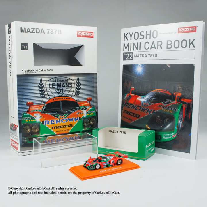 Kyosho 1:64 Mazda 787B (NO.55) Diecast Car Model With Book (Simplified Chinese)