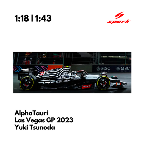AlphaTauri AT04 - US Las Vegas GP 2023 Special Livery Daniel Ricciardo & Yuki Tsunoda - Model Car - SPARK MODEL