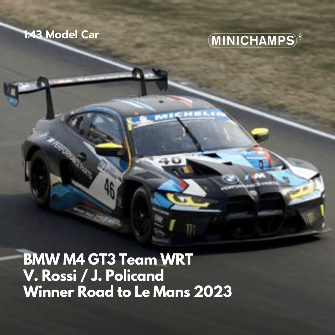 BMW M4 GT3 Team WRT V. Rossi / J. Policand Winner Road to Le Mans 2023 1:43 - Minichamps Model Car