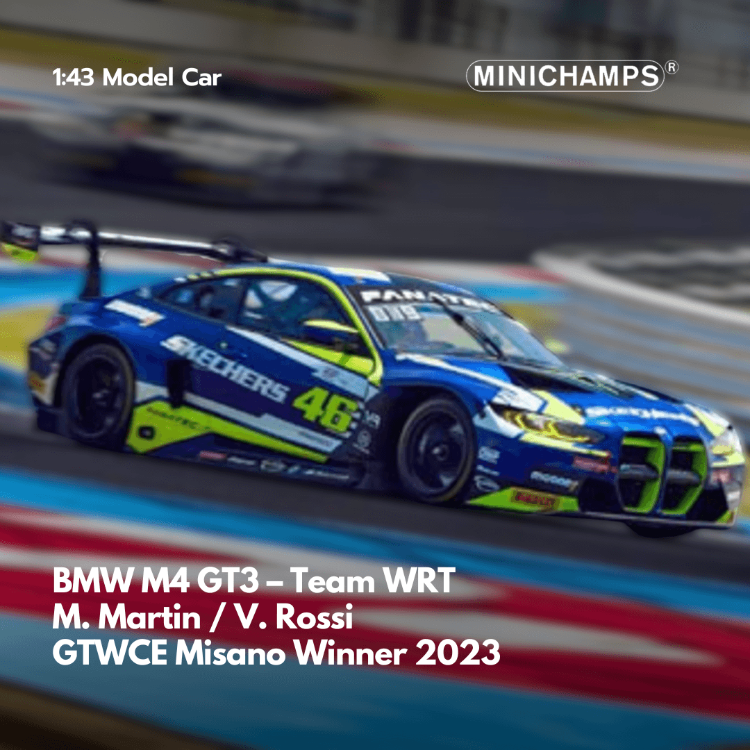 BMW M4 GT3 – Team WRT M. Martin / V. Rossi GTWCE Misano Winner 2023 1:43 - Minichamps Model Car