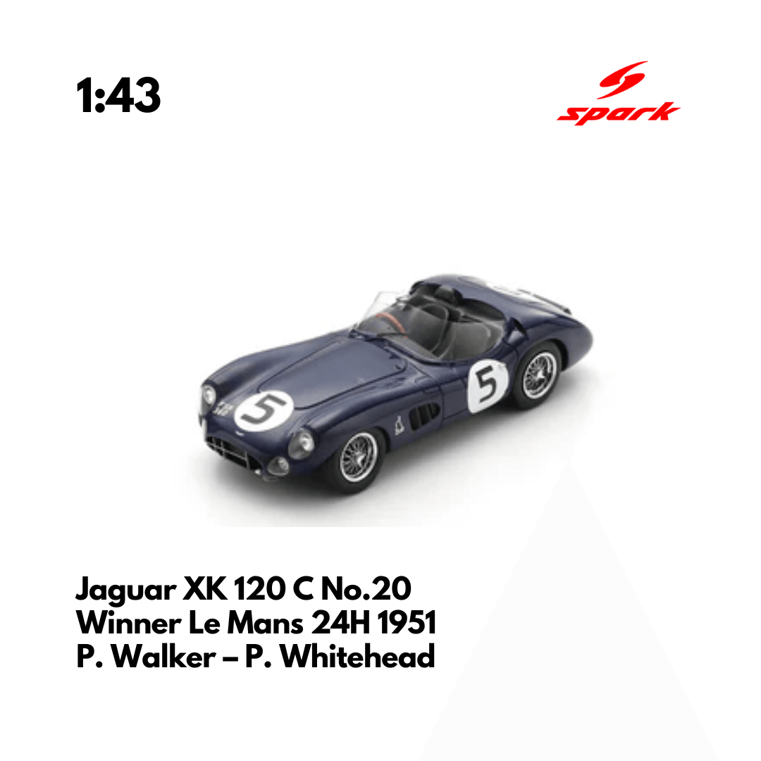Jaguar XK 120 C No.20 Winner Le Mans 24H 1951 - 1:43 Spark Model Car