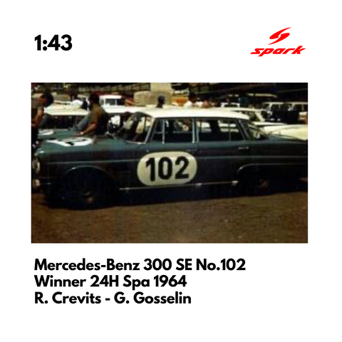Mercedes-Benz 300 SE No.102 - Winner 24H Spa 1964 - 1:43 Spark Model Car