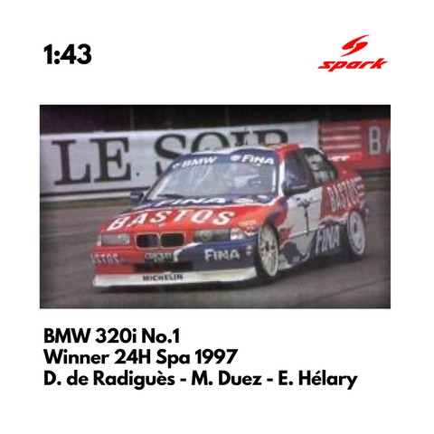 BMW 320i No.1 Winner 24H Spa 1997 - 1:43 Spark Model Car