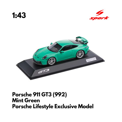 Porsche 911 GT3 (992) Mint Gren - Porsche Lifestyle Exclusive Edition - 1/43 Spark Model Car