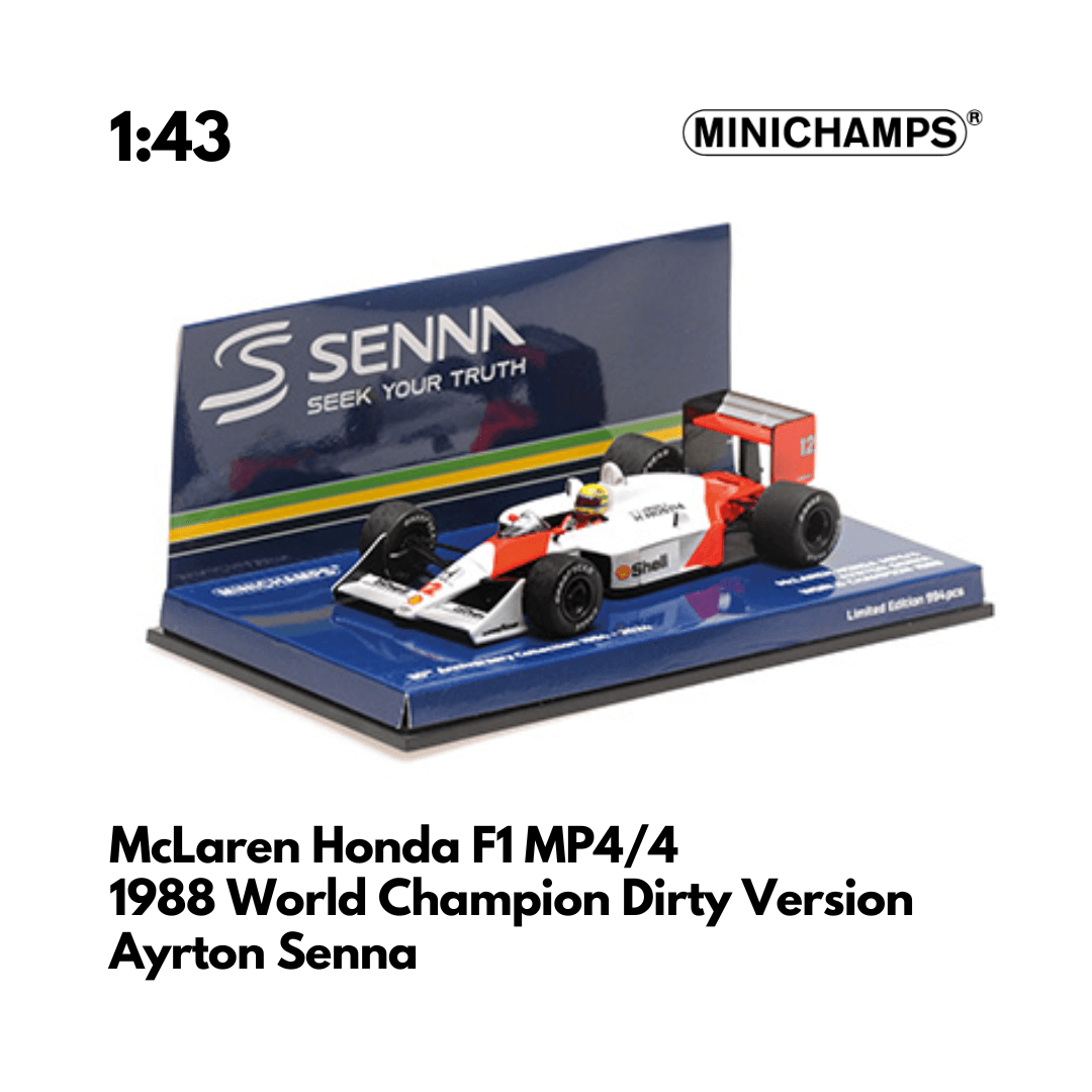 Ayrton Senna MP4/4 - F1 Season 1988 World Champion Dirty Version - Minichamps Model Car