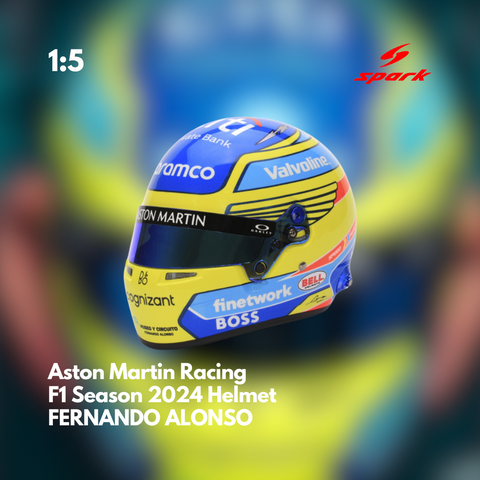 Fernando Alonso - Aston Martin Racing F1 Season 2024 Helmet - 1/5 Proportion Mini Helmet