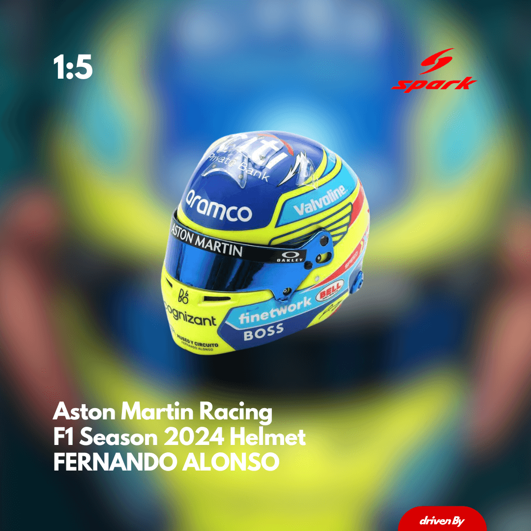Fernando Alonso Helmet - Aston Martin Racing F1 Season 2024 Helmet - 1/5 Proportion Mini Helmet