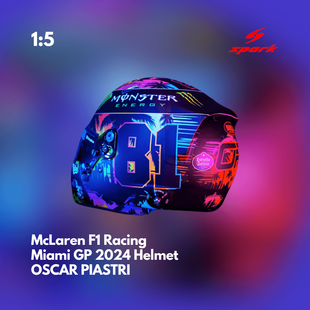 Oscar Piastri Helmet - McLaren F1 Miami GP 2024 Helmet - 1/5 Proportion Mini Helmet