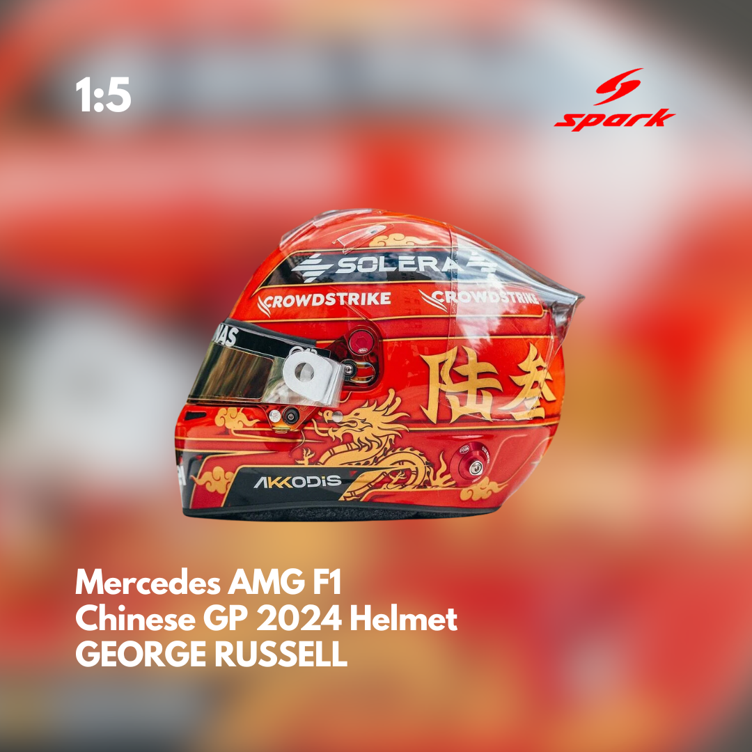 George Russell Helmet - Mercedes AMG F1 Chinese GP 2024 Helmet - 1/5 Proportion Mini Helmet